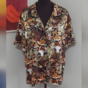 Satin Mushroom Print Pj Top